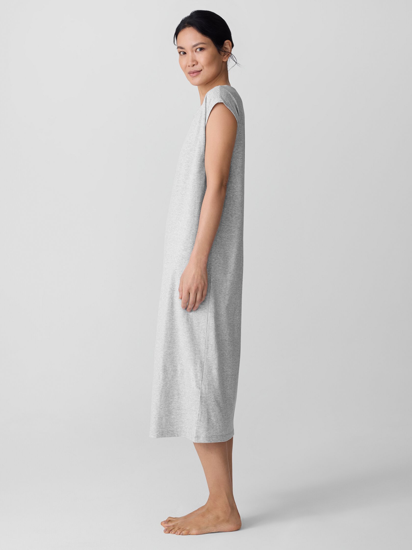 Mini Stripe Organic Cotton Jersey Sleep Dress