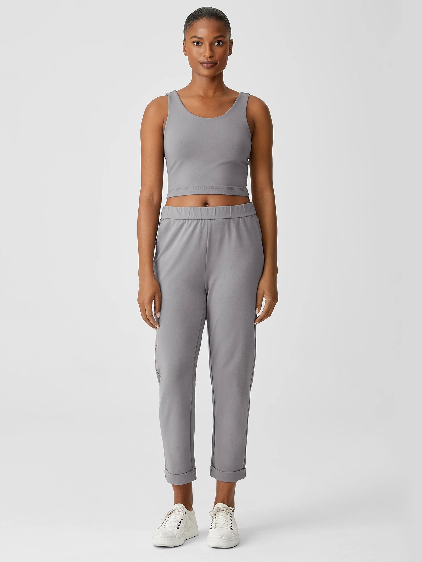 Pima Cotton Stretch Jersey Cropped Tank