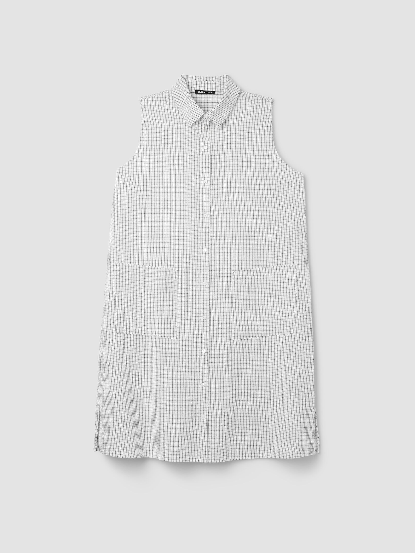 Organic Cotton Ripple Sleeveless Shirtdress