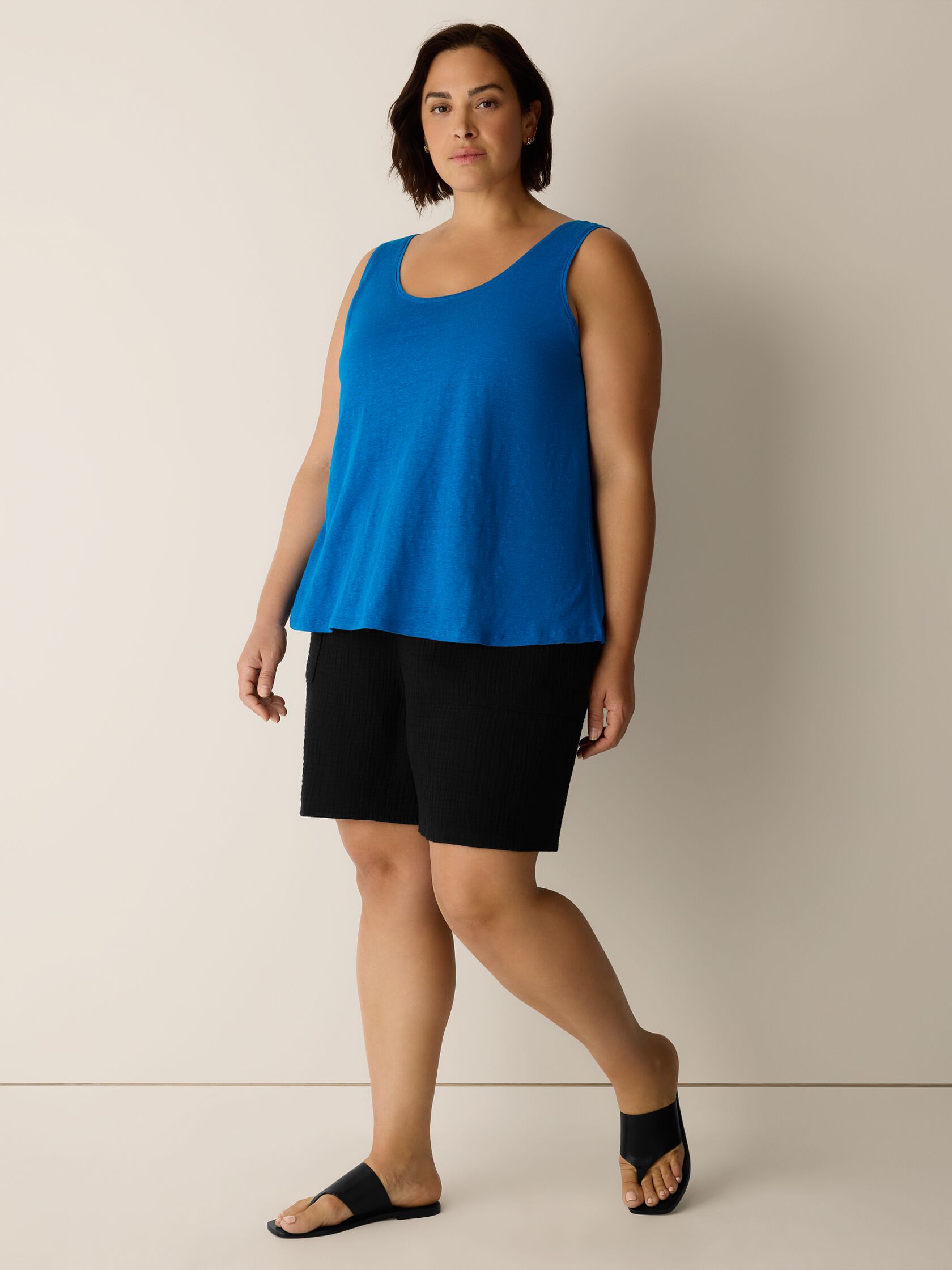 Organic Linen Jersey Scoop Neck Tank