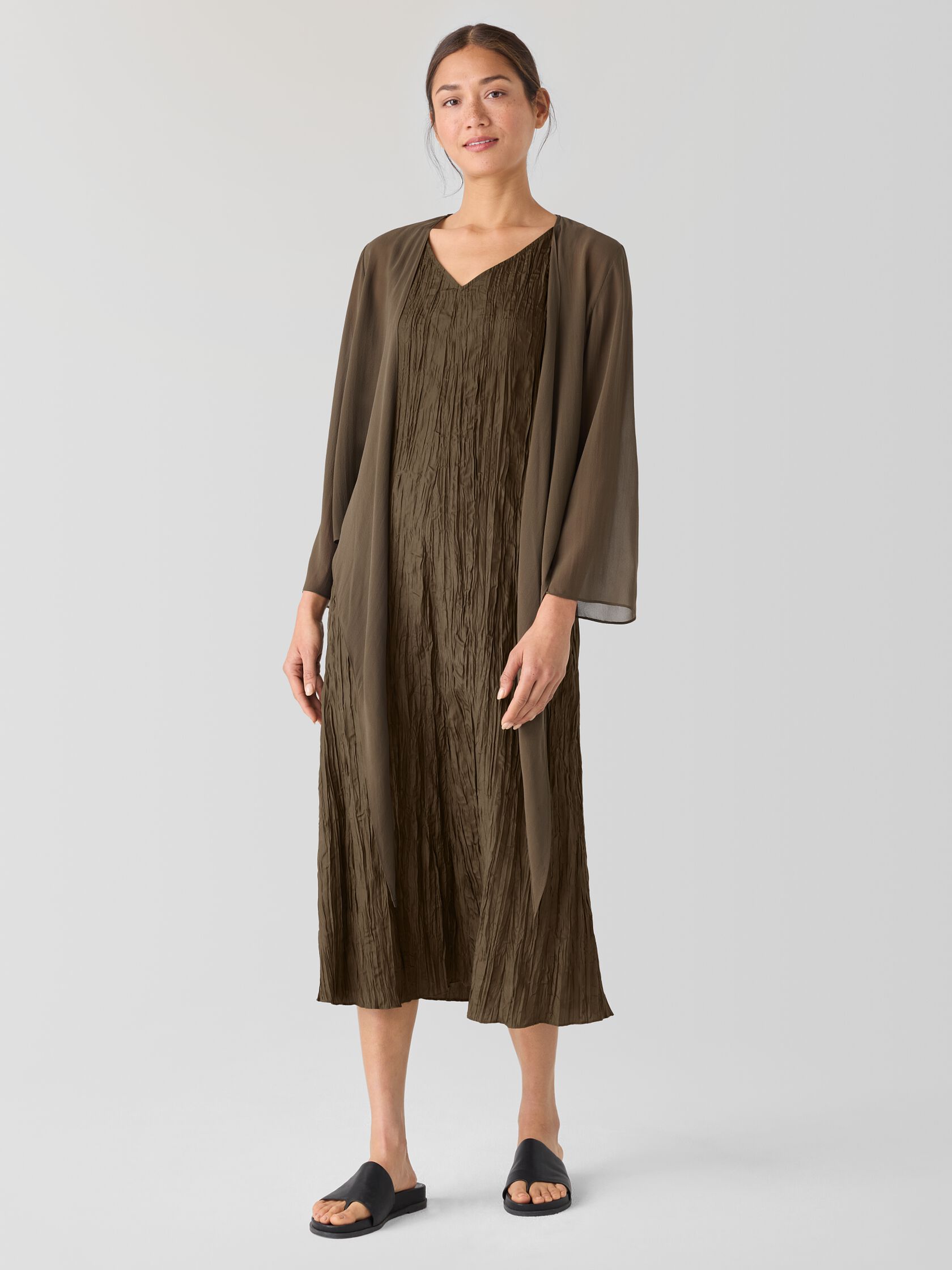 Sheer Silk Georgette Tie Jacket