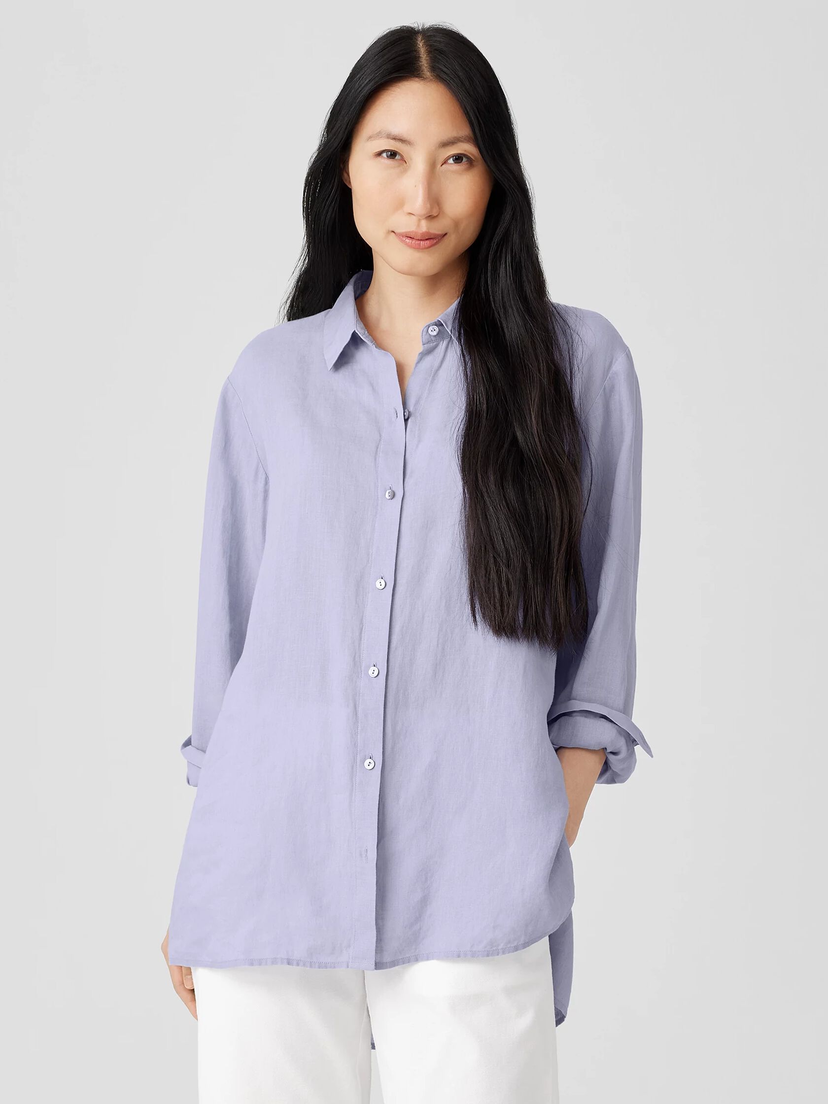 Handkerchief Linen Classic Collar Shirt