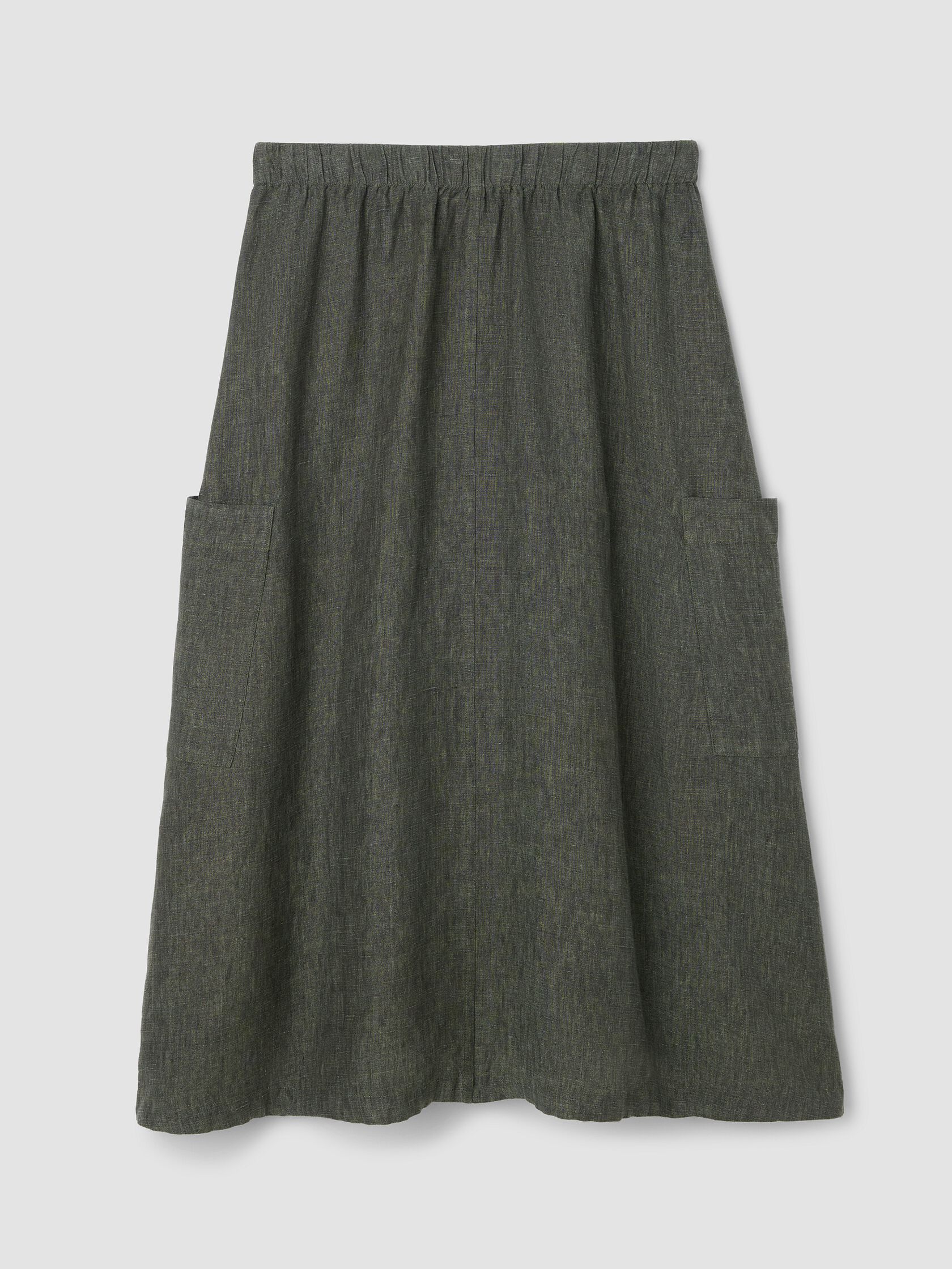 Washed Organic Linen Délavé Cargo Skirt