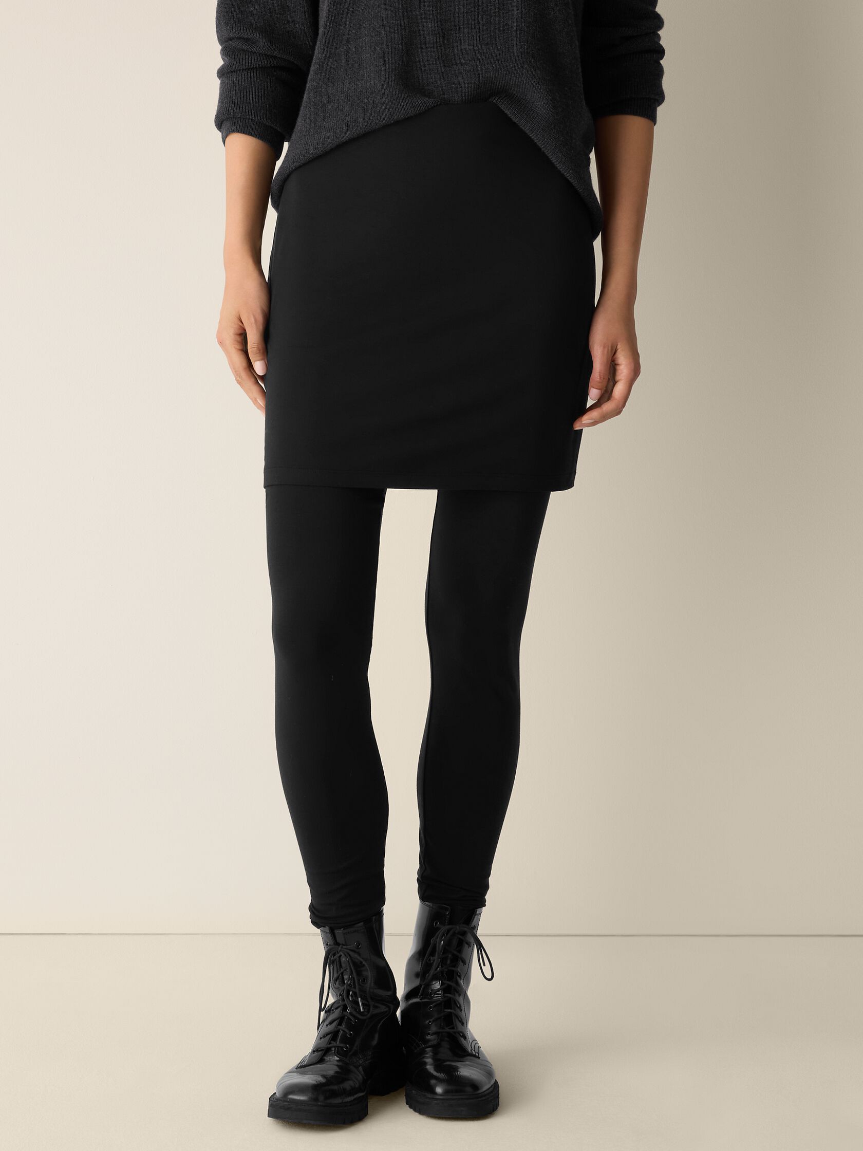 Stretch Jersey Knit Skirted Legging
