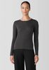 Sheer Knit Long-Sleeve Tee