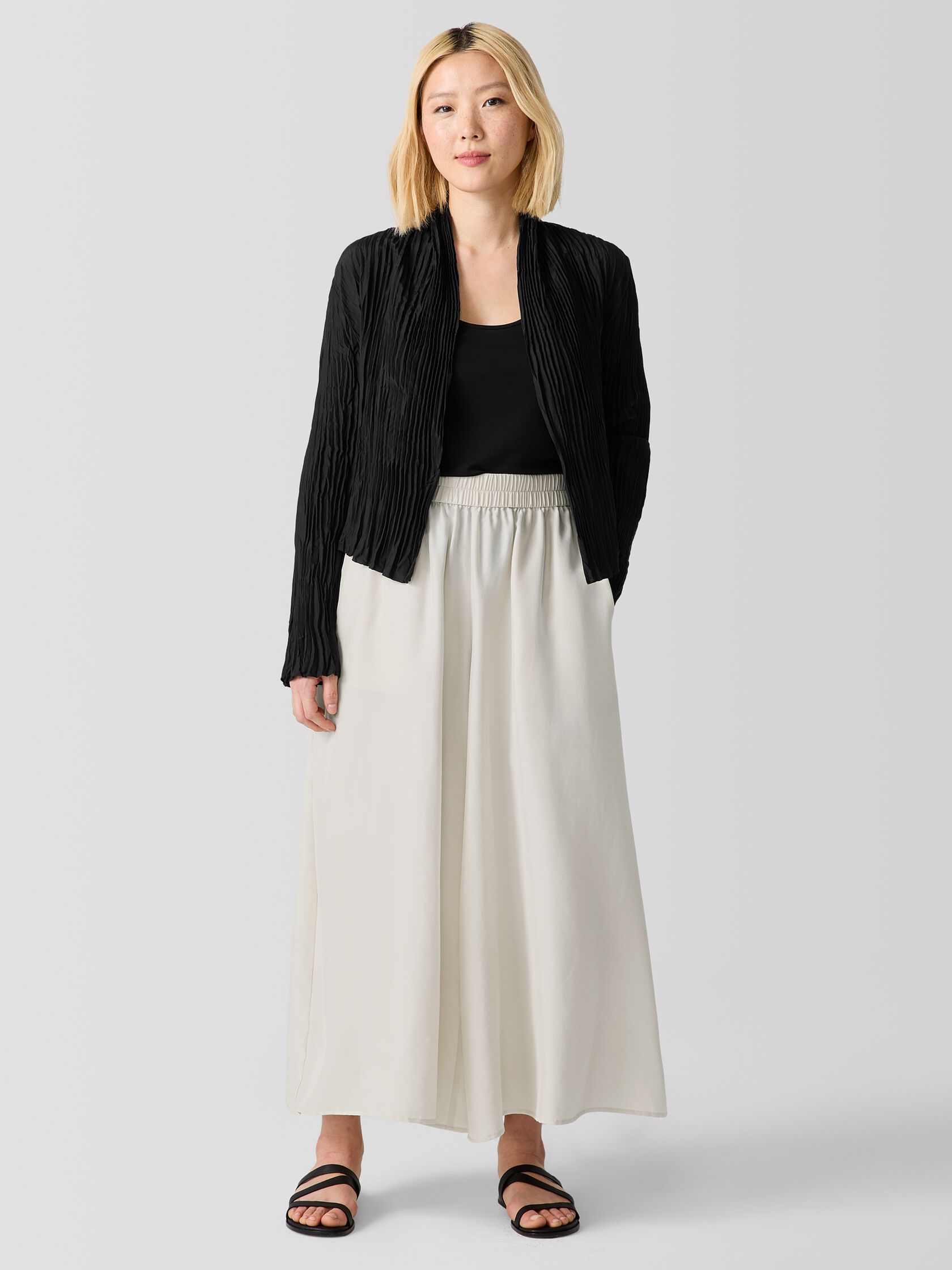 Washed Silk Skirt Pant