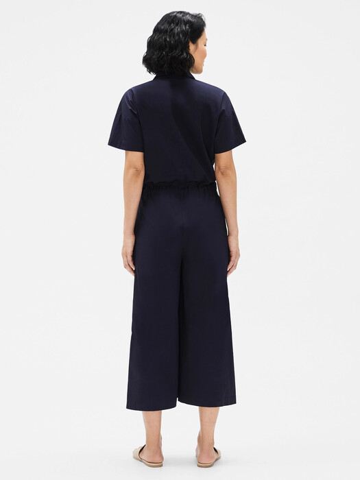 Organic Cotton Poplin Wide-Leg Jumpsuit