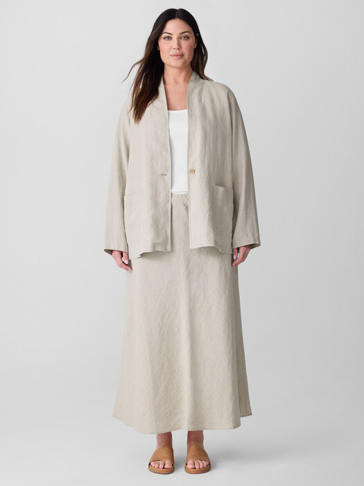 Organic Linen High Collar Jacket