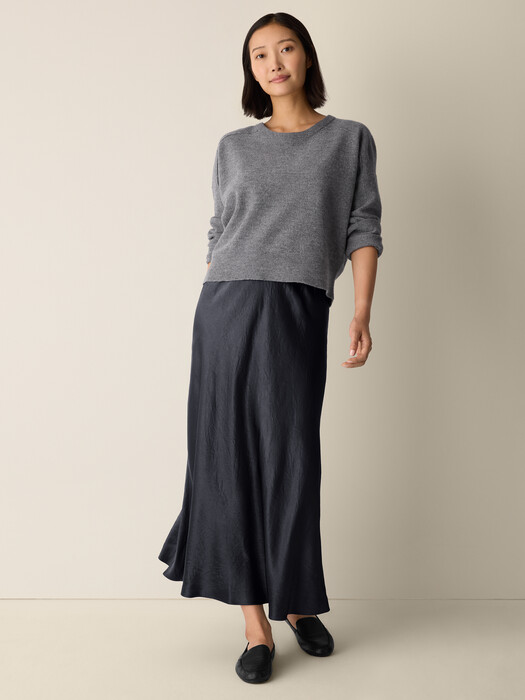 Textured Satin Slip Skirt
