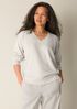 Garment-Dyed Organic Cotton Terry V-Neck Top