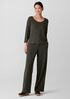 Stretch Jersey Knit Scoop Neck Top