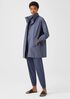 Light Cotton Nylon Stand Collar Long Coat