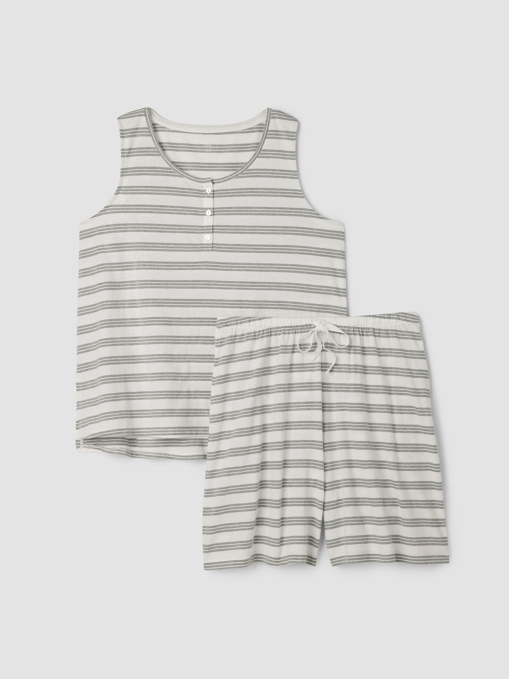 Striped Organic Cotton Jersey Sleep Set