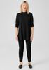 Stretch Jersey Knit Mock Neck Top