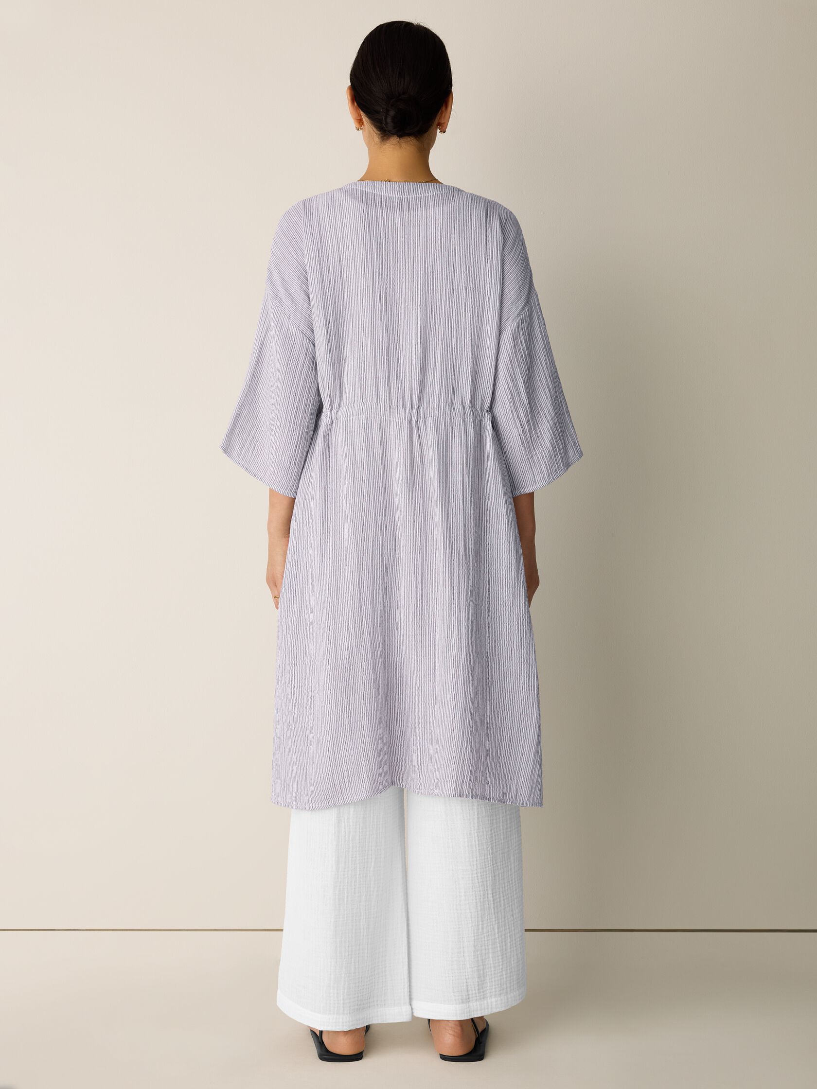 Striped Organic Cotton Gauze Caftan