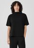 Pima Cotton Stretch Jersey Funnel Neck Top