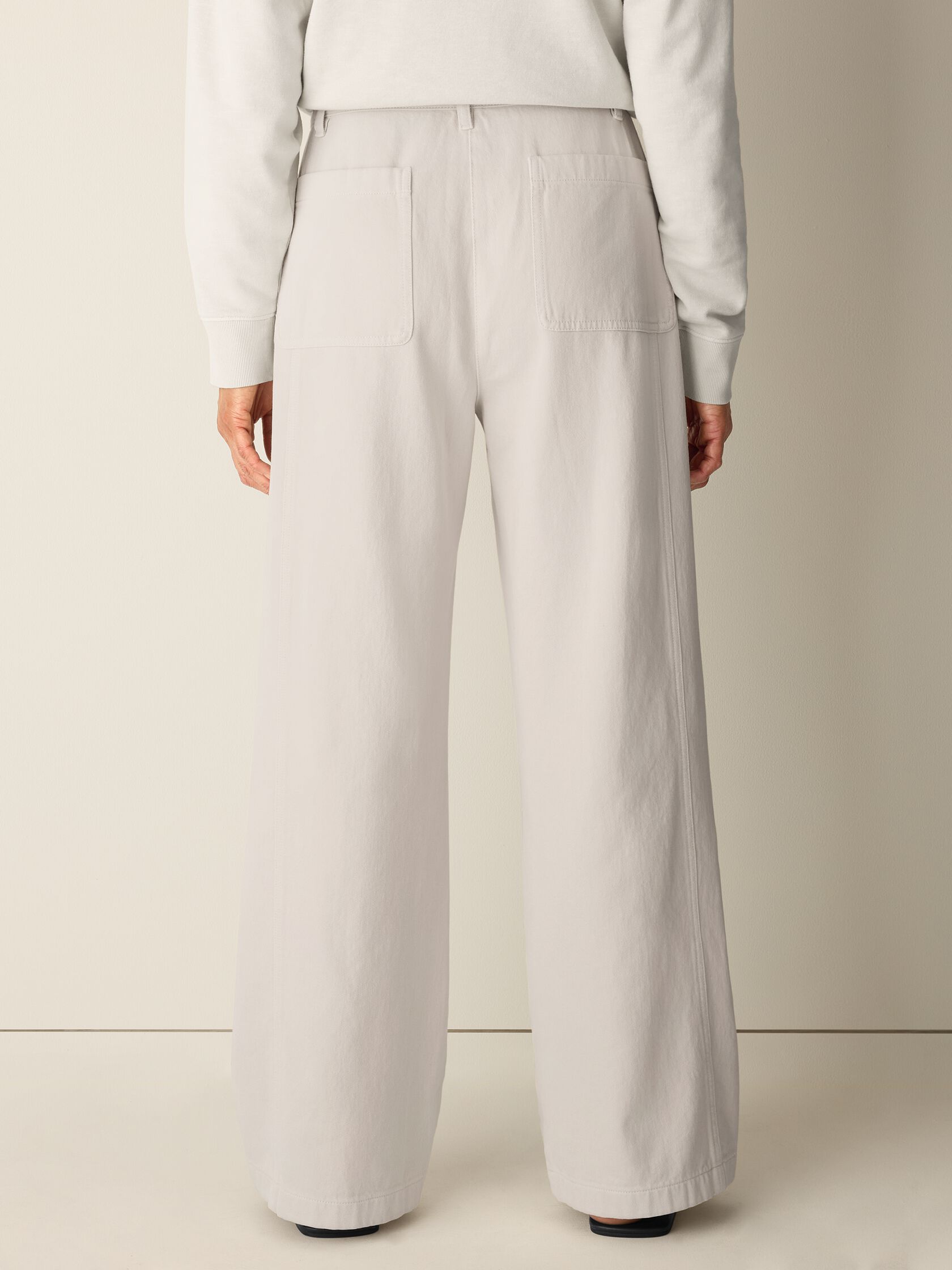 Garment-Dyed Utility Cotton Wide-Leg Pant