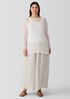 Crinkled Sheer Silk Georgette Bateau Neck Long Top