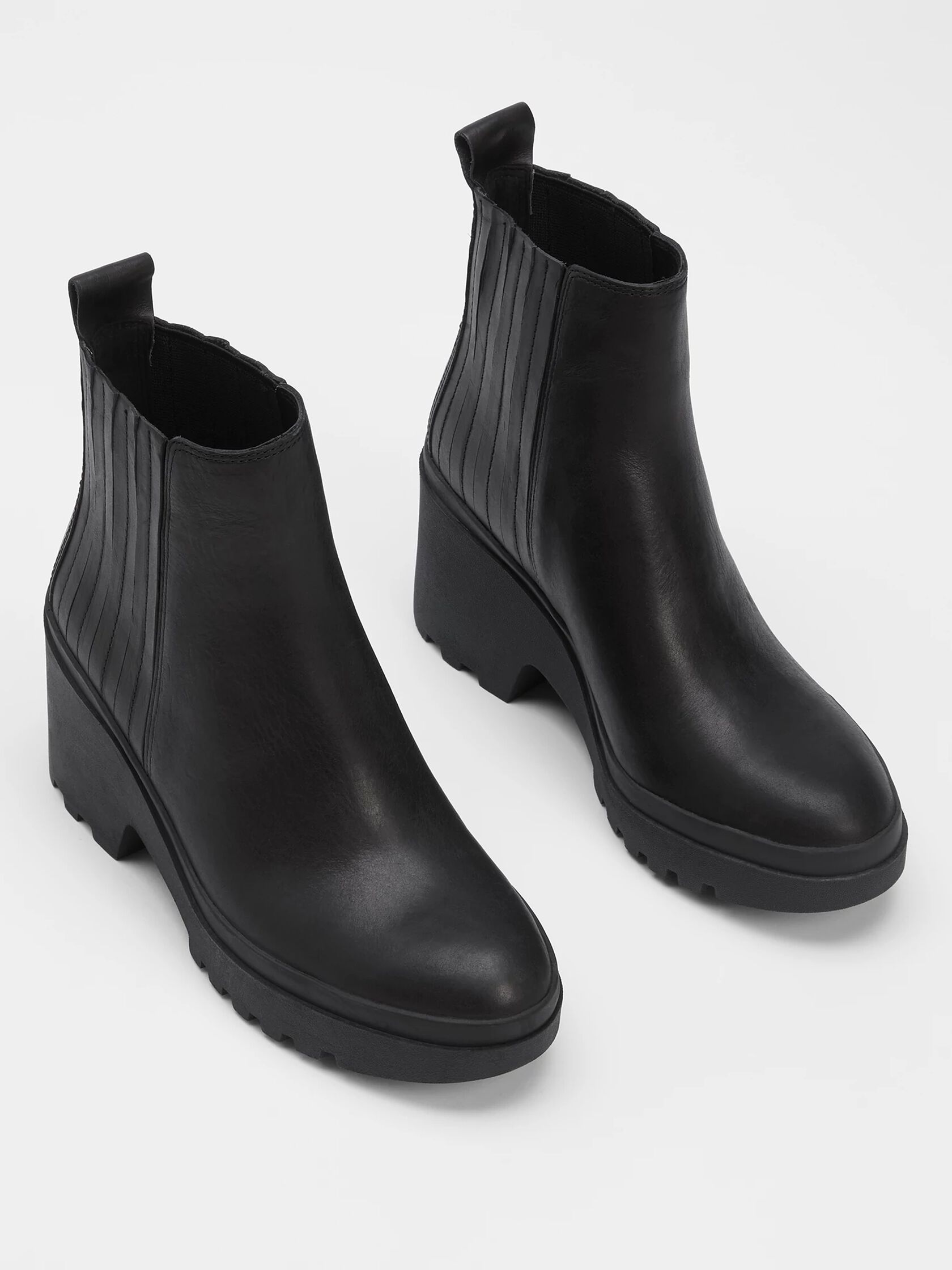 Kat Wedge Bootie in Leather