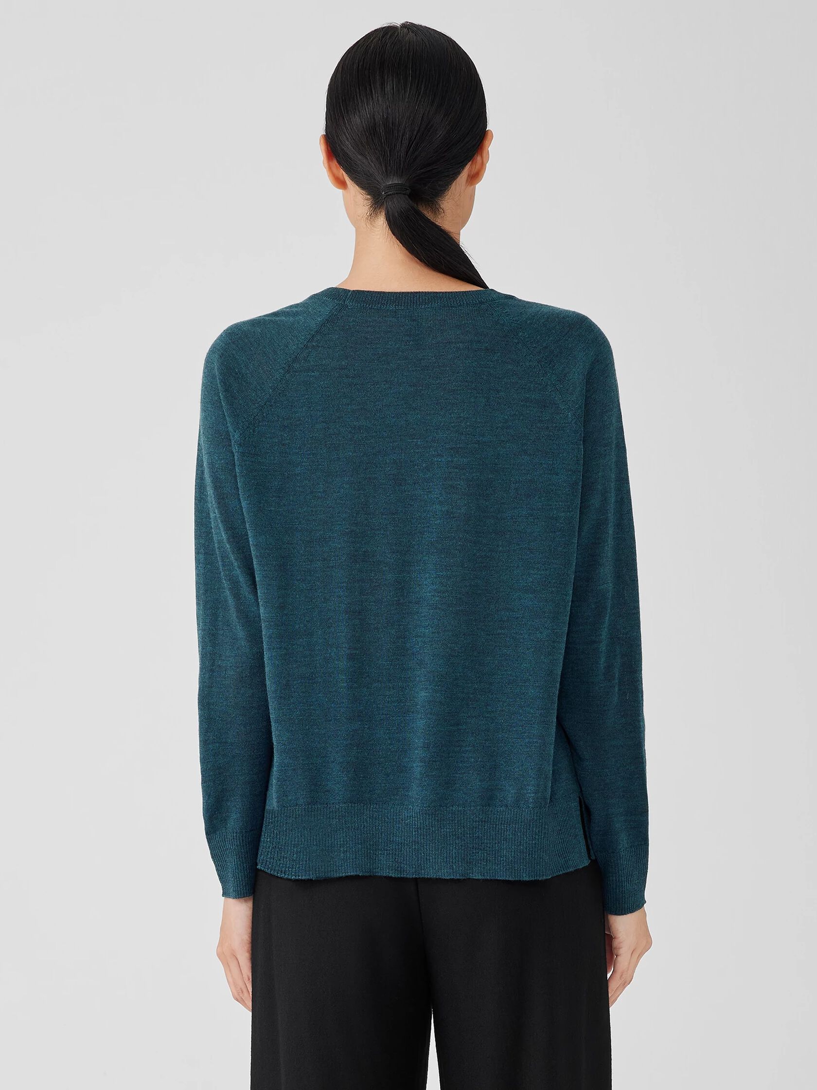Fine Merino Jersey Crew Neck Top in Regenerative Wool