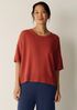 Peruvian Cotton Blend Elbow-Sleeve Top