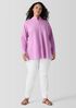 Washed Organic Cotton Poplin Stand Collar Top