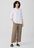 Organic Linen Cotton Slub Funnel Neck Top