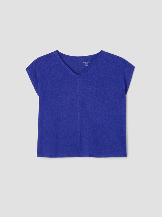 Organic Linen Jersey V-Neck Tee