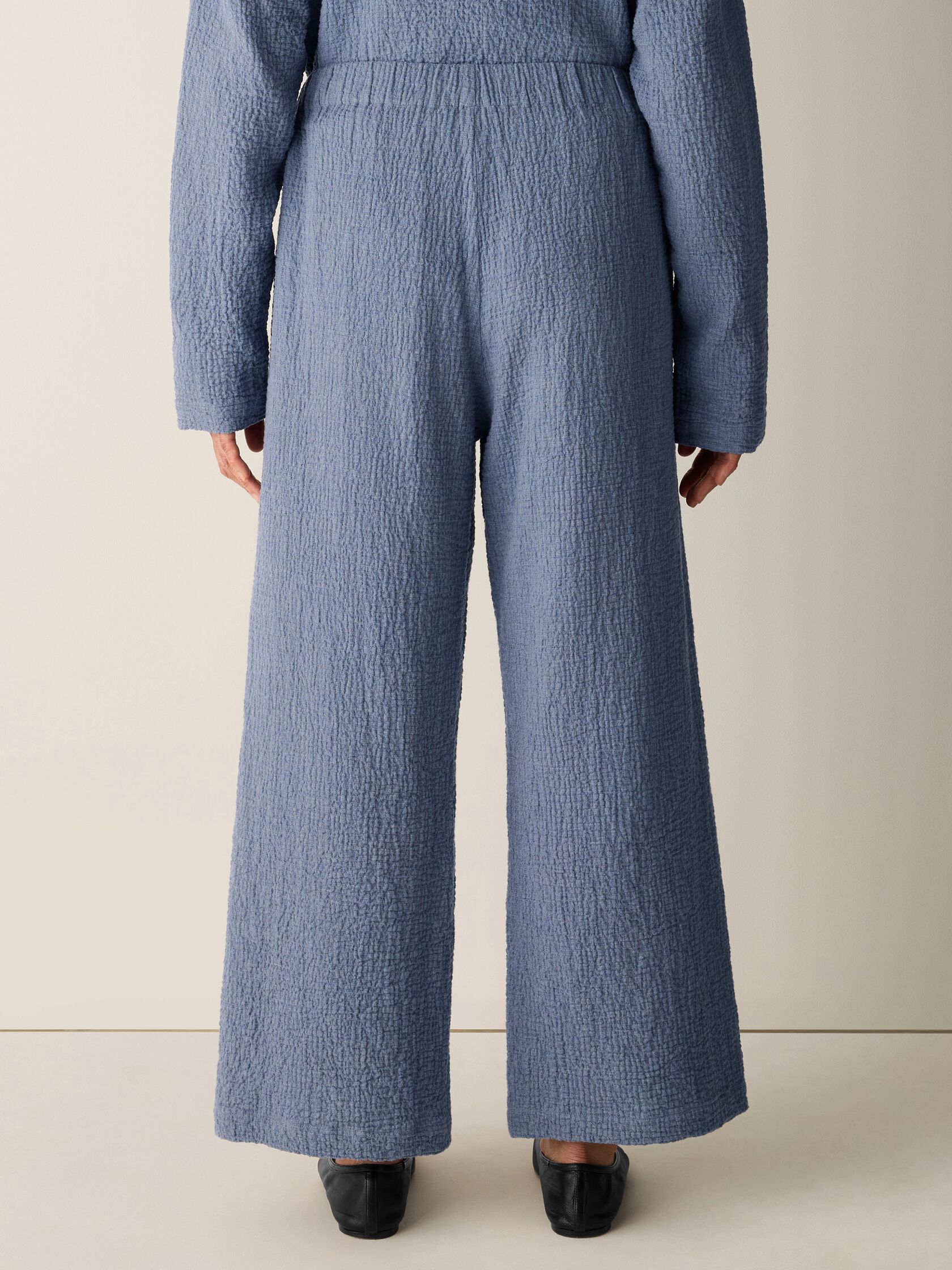 Organic Cotton Doubleweave Wide-Leg Pant