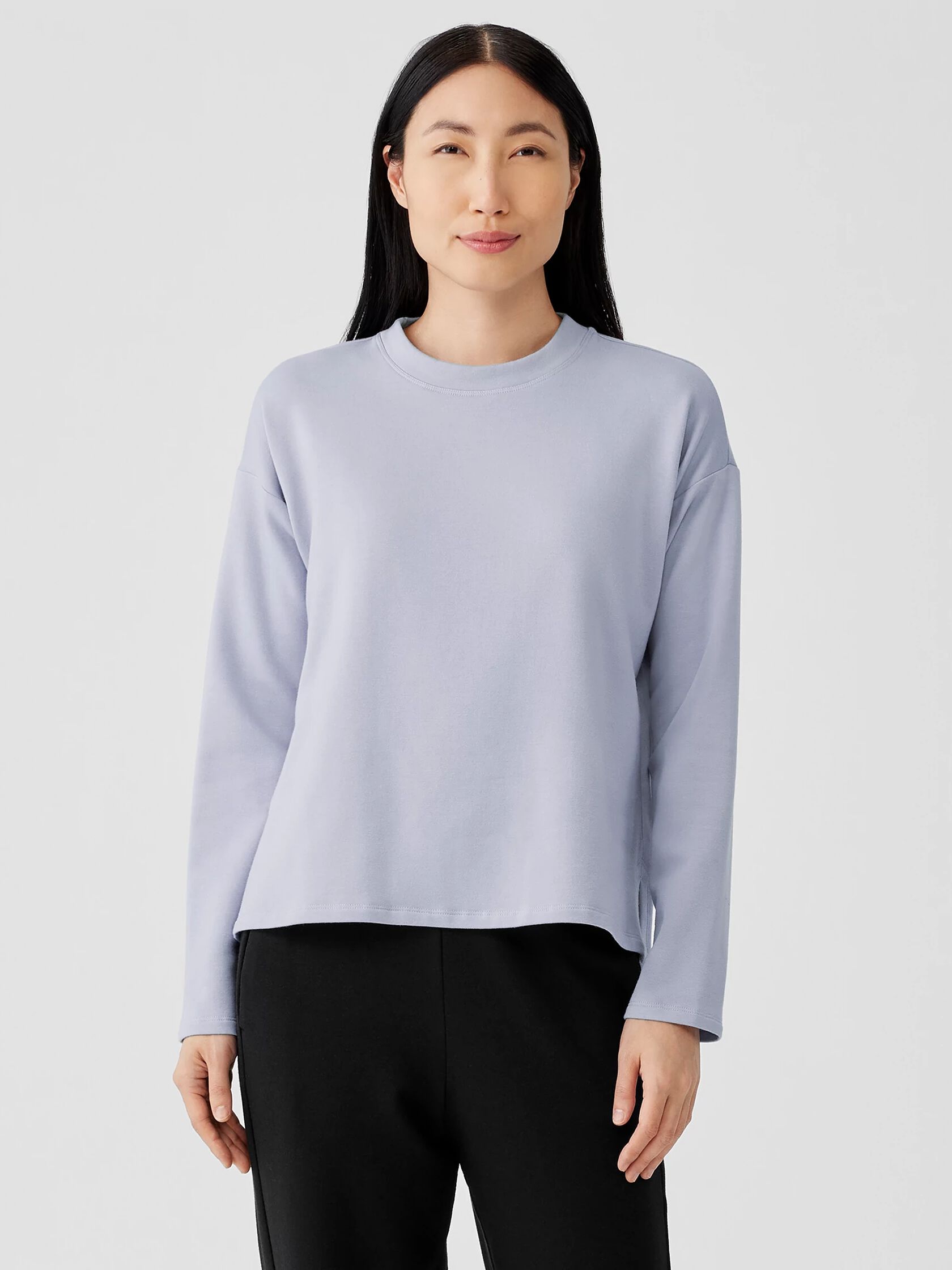 Cozy Brushed Terry Hug Crew Neck Top