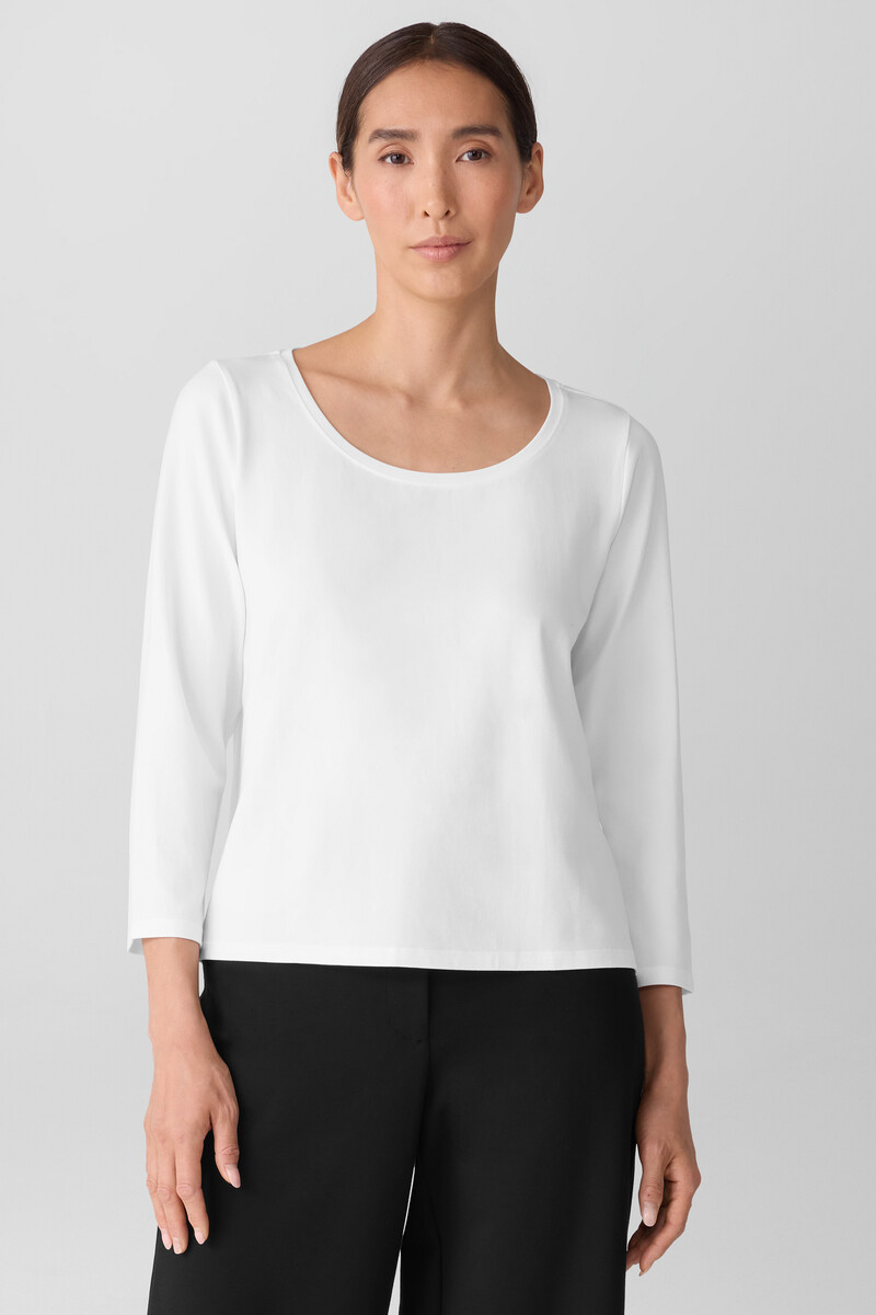 Stretch Jersey Knit Scoop Neck Top Stretch Jersey Knit Scoop Neck Top