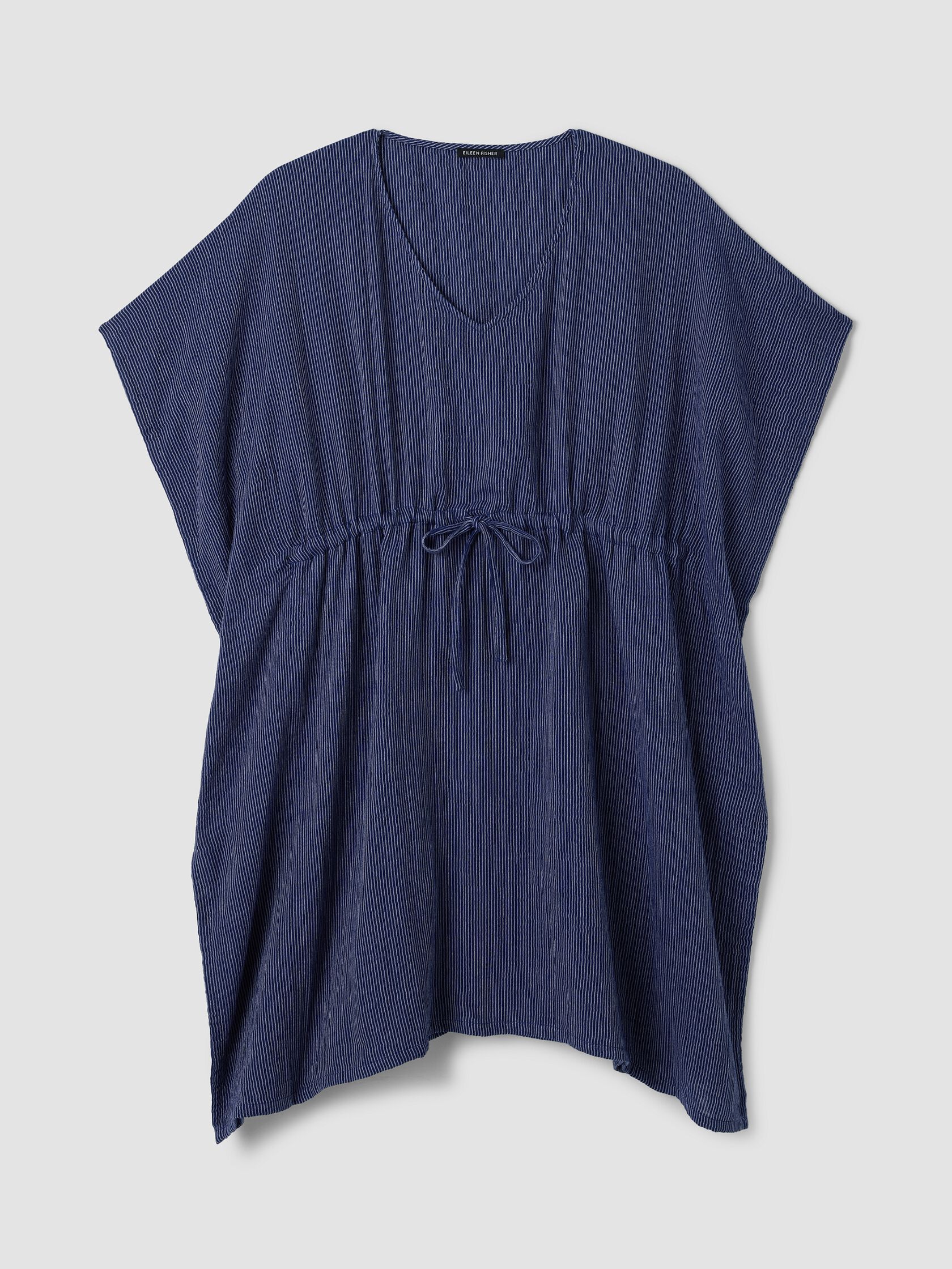Striped Organic Cotton Gauze V-Neck Caftan
