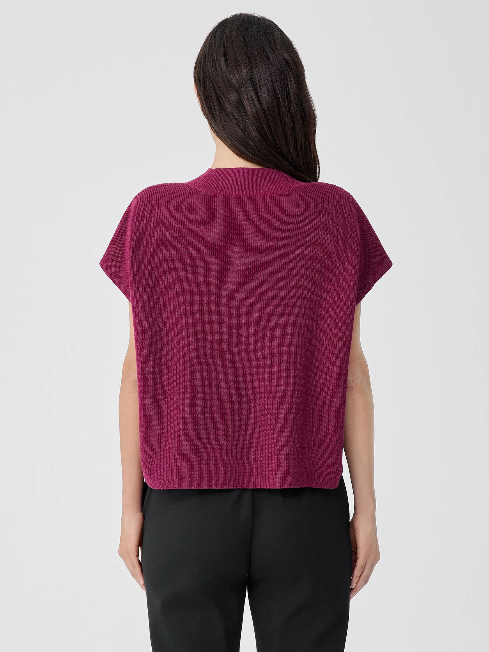 Organic Linen Cotton Mock Neck Top