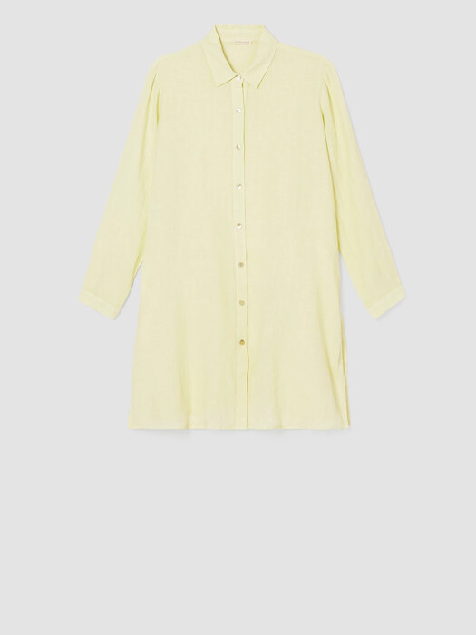 Garment-Dyed Organic Handkerchief Linen Long Shirt