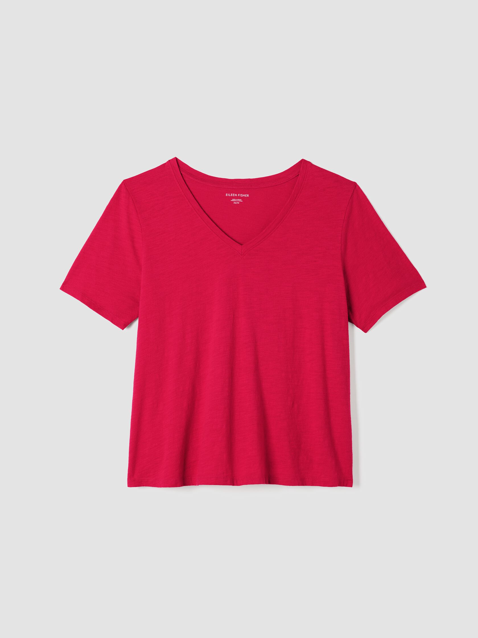 Organic Cotton Slubby Jersey V-Neck Tee