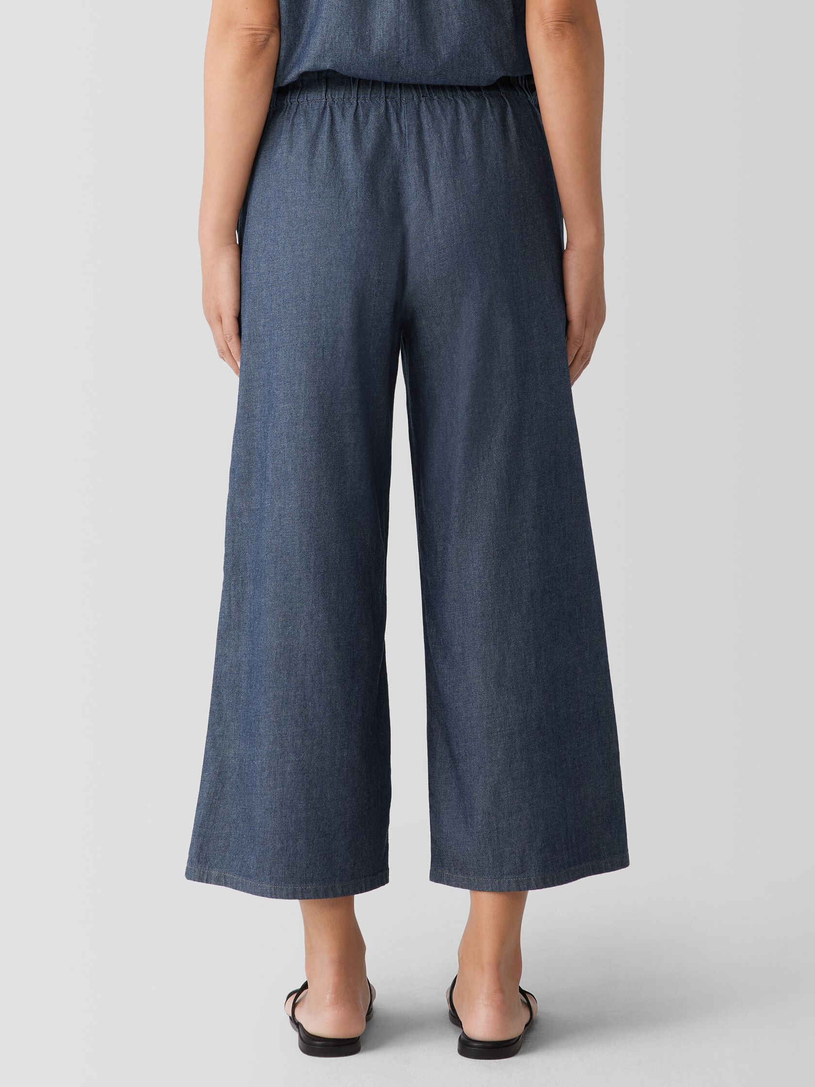 Airy Organic Cotton Twill Wide-Leg Pant