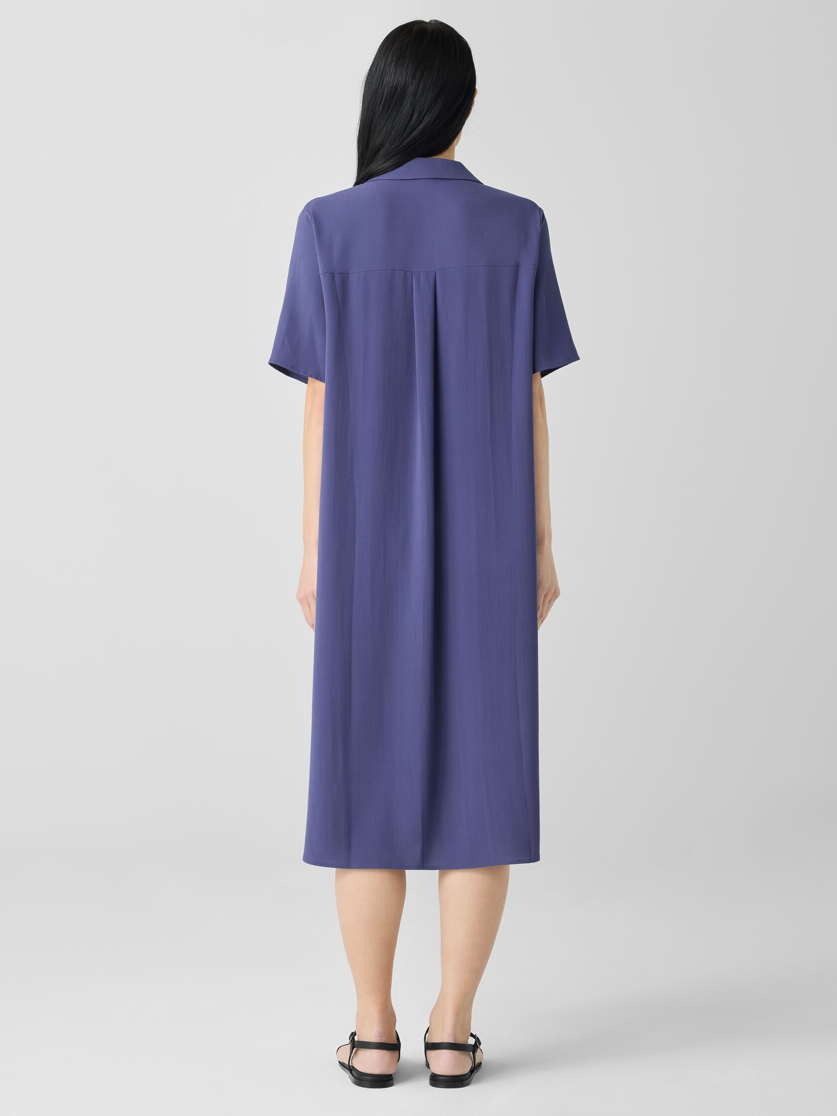Silk Georgette Crepe Shirtdress