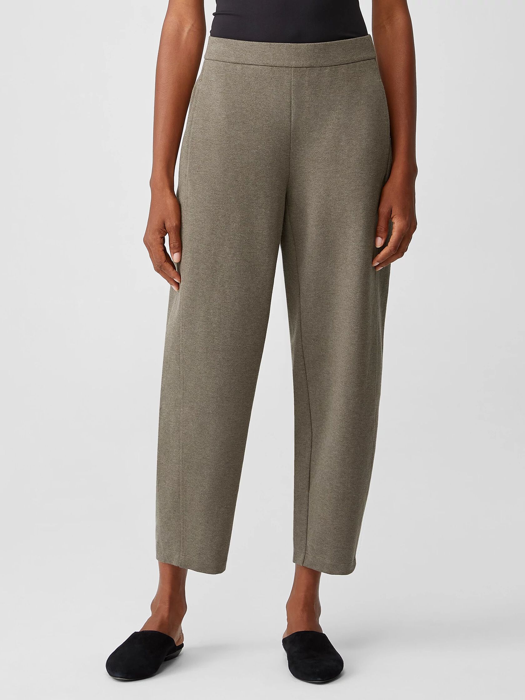 Organic Cotton Melange Crepe Lantern Pant