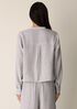 Striped Organic Cotton Gauze Band Collar Shirt