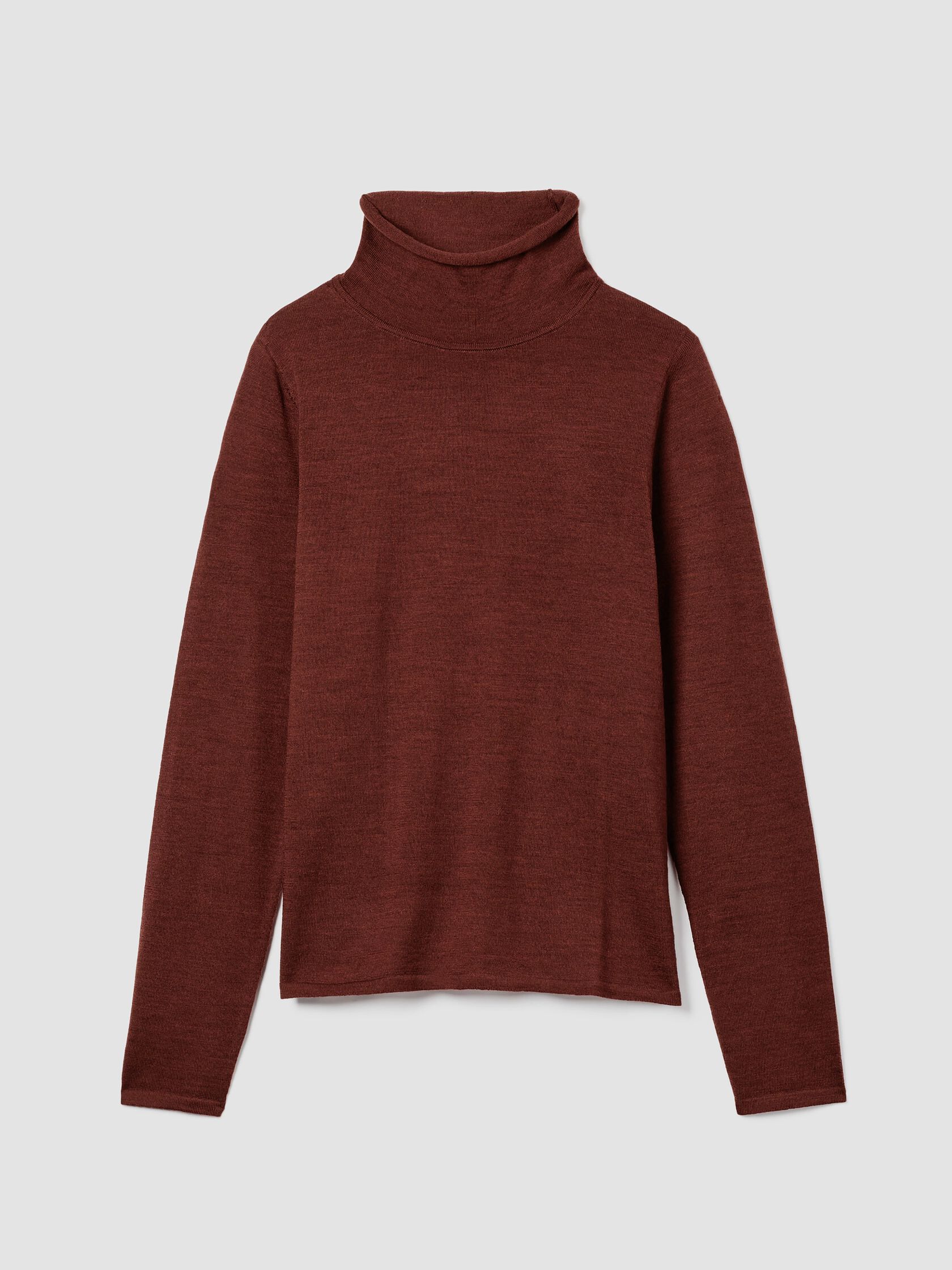 Fine Merino Turtleneck Top in Regenerative Wool