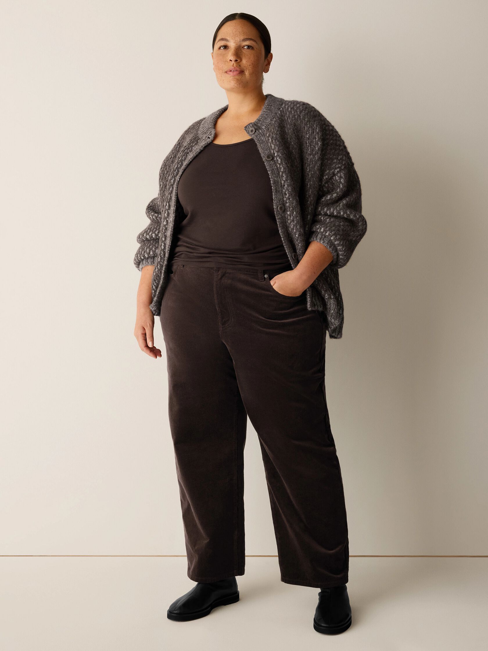 Organic Cotton Stretch Corduroy Straight Pant