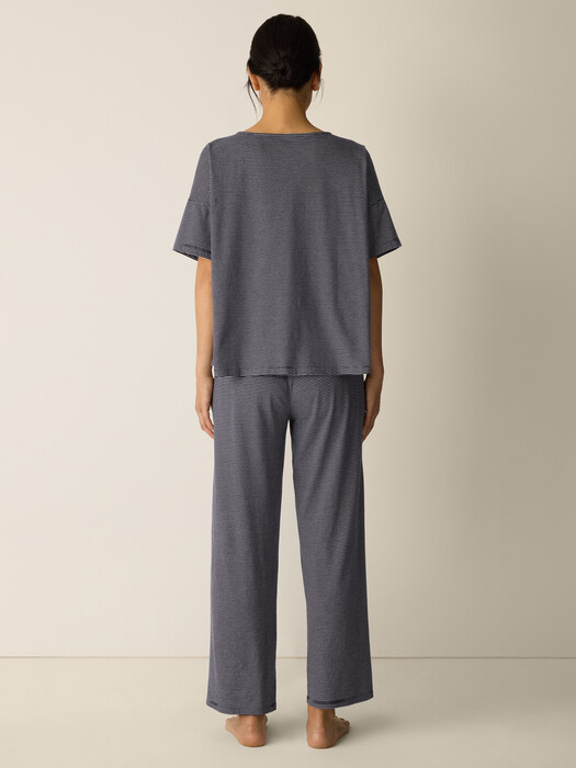 Mini Stripe Organic Cotton Jersey Sleep Set