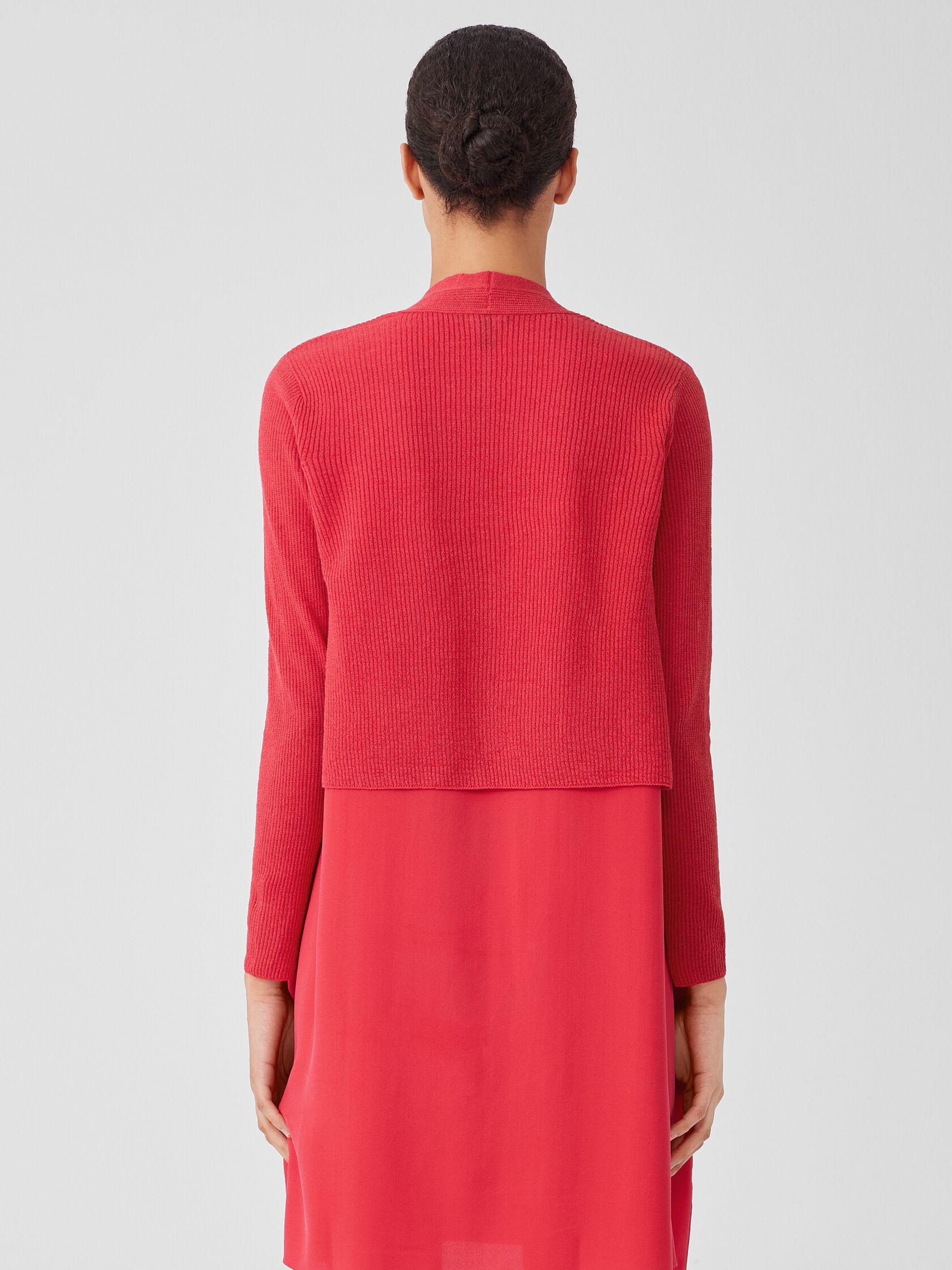 Organic Linen Cotton Airy Tuck Cropped Cardigan
