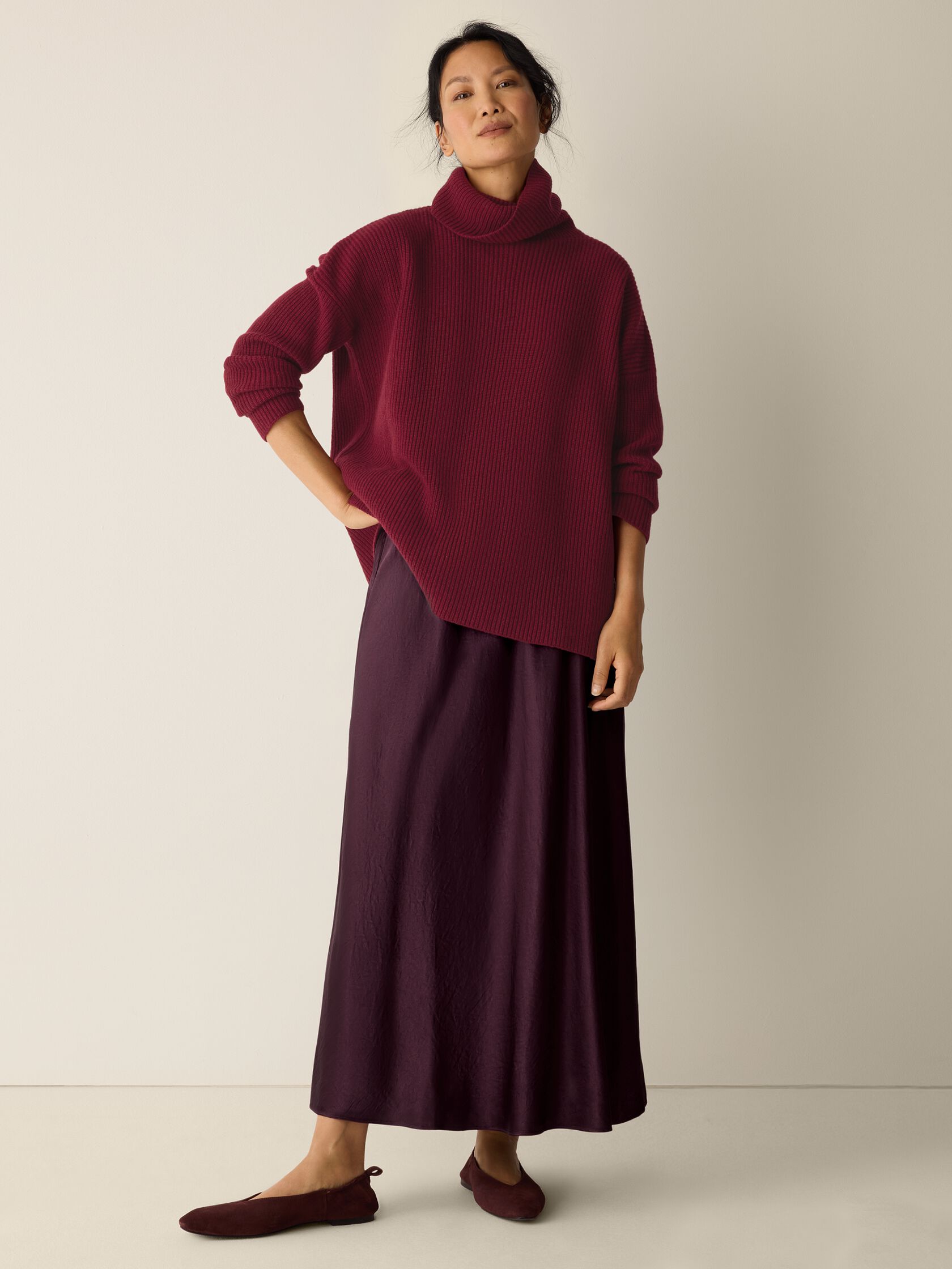 Recycled Wool Cashmere Turtleneck Top