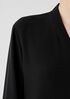 Silk Georgette Crepe V-Neck Top