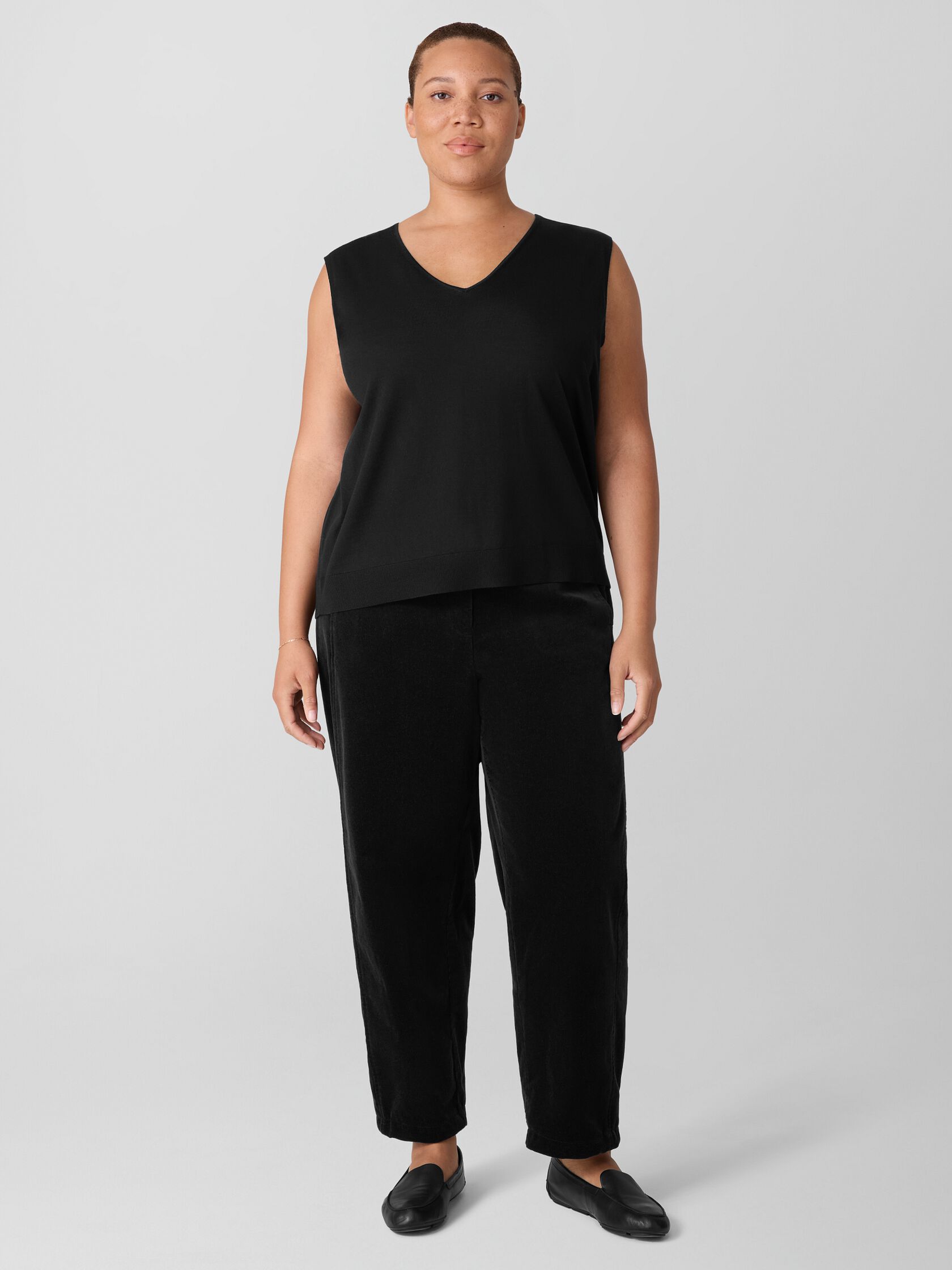 Organic Cotton Stretch Corduroy Lantern Pant