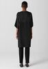 Textured Silk Jacquard Bateau Neck Long Top
