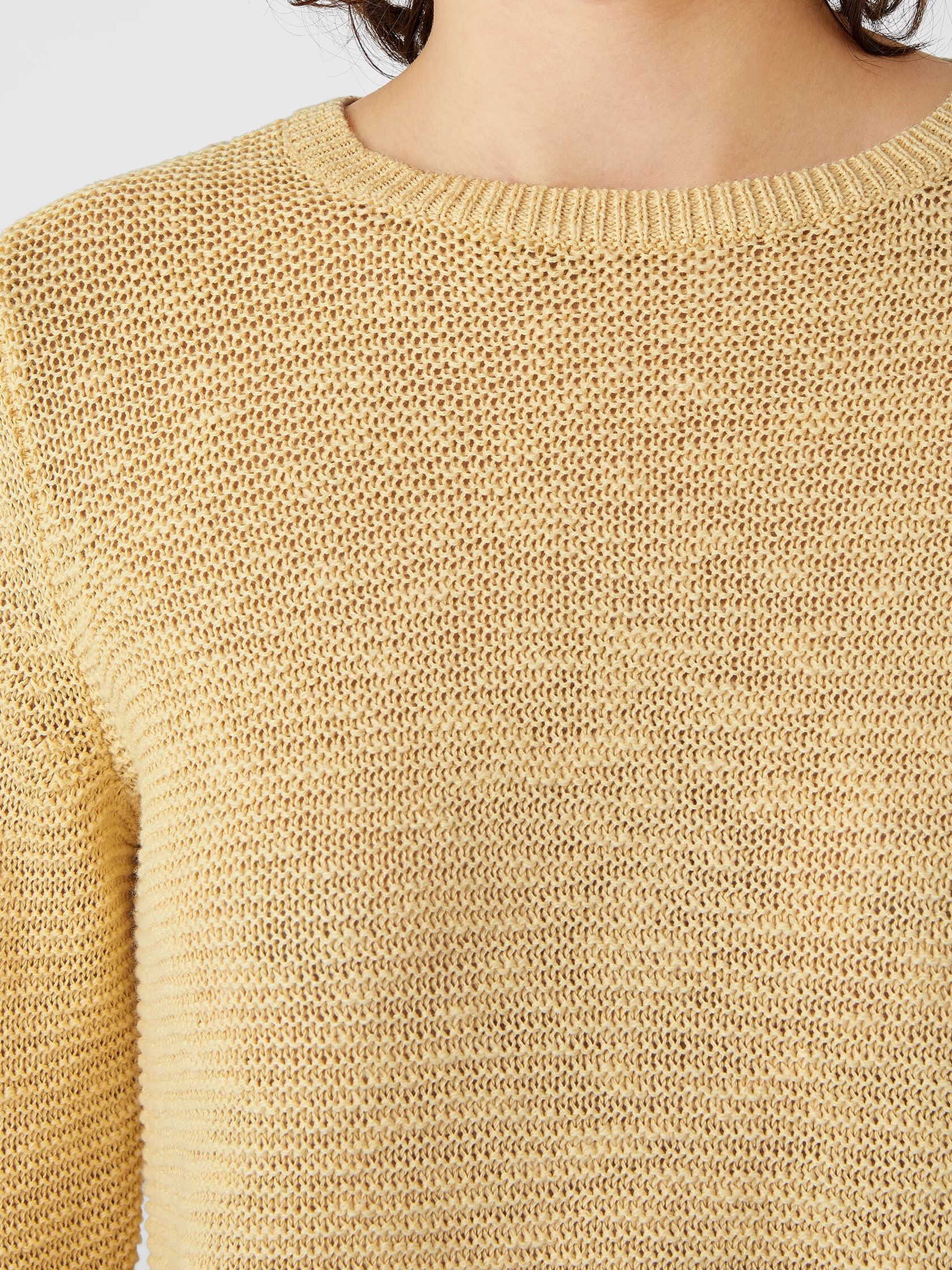 Organic Cotton Linen Slub Crew Neck Top