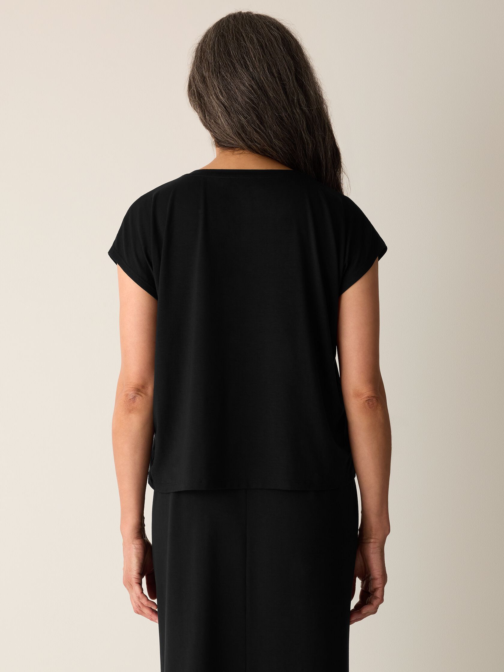 Fine Jersey V-Neck Square Top