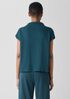 Crinkled Jersey Funnel Neck Top